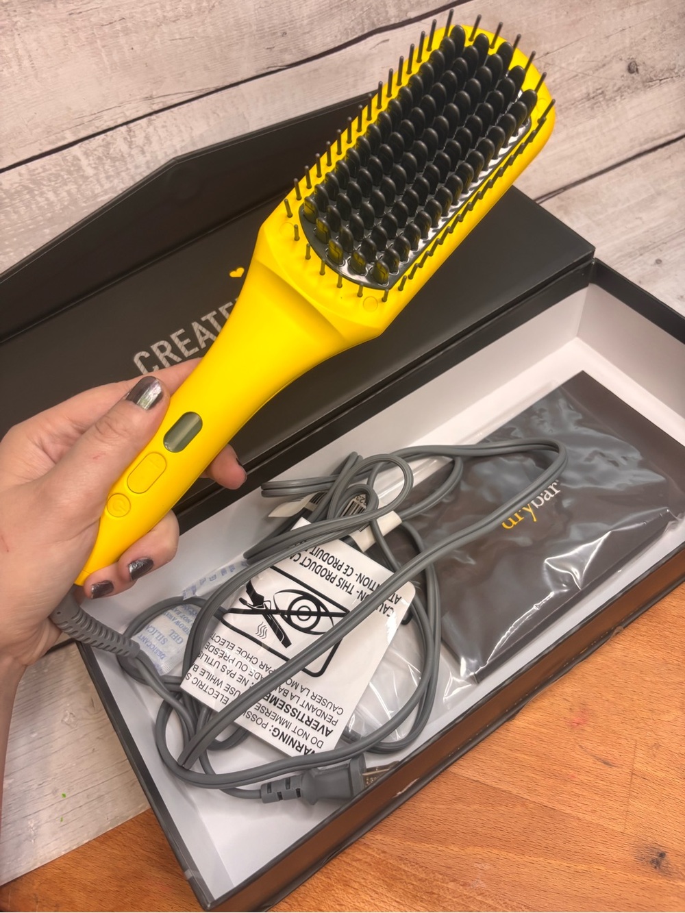Drybar The Brush Crush Heated Straightening Brush, Yellow